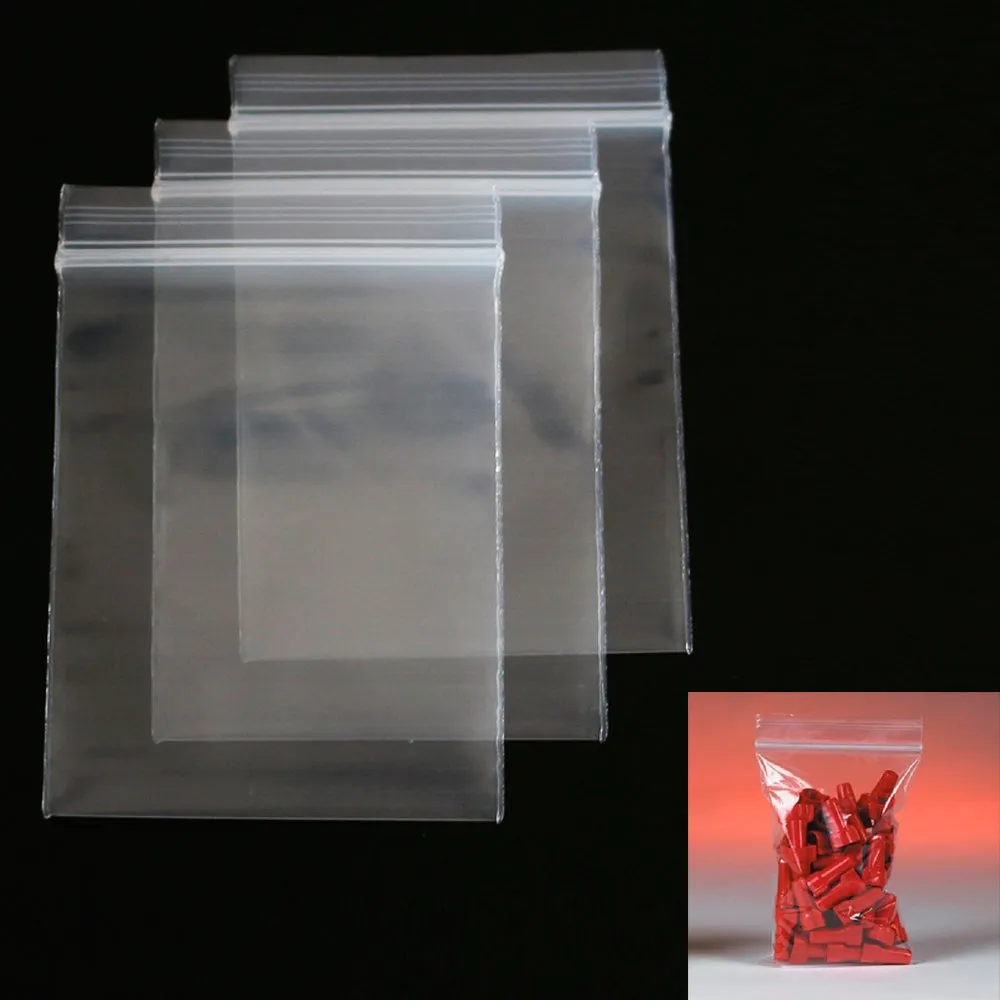 100 W 4"x6" H Bags Reclosable Poly 4Mil Clear Baggies Resealable Storage