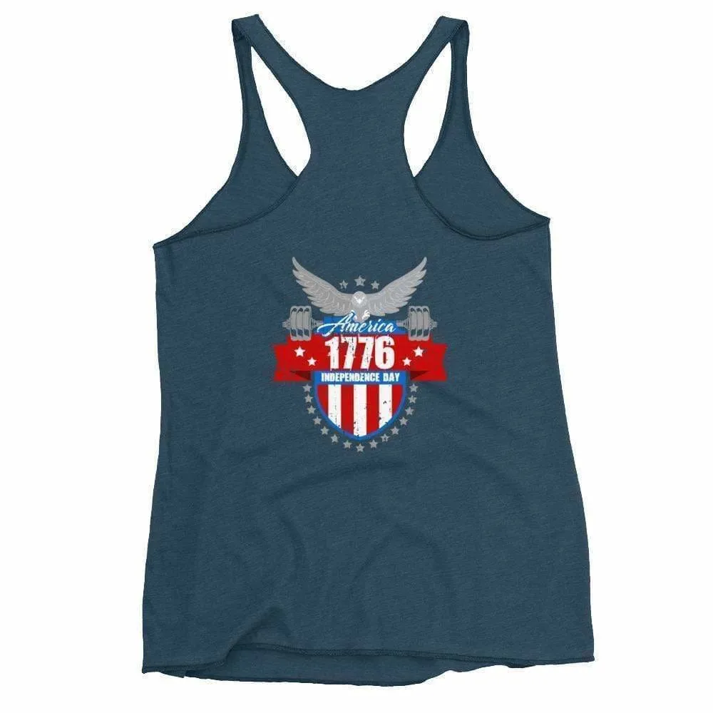 2019 WOD Obsessed 1776 4th of July Women's Racerback Tank