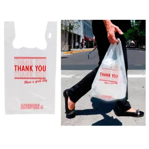 400 Thank You Retail Plastic Bags Recyclable Grocery Bag Supermarket Shopping