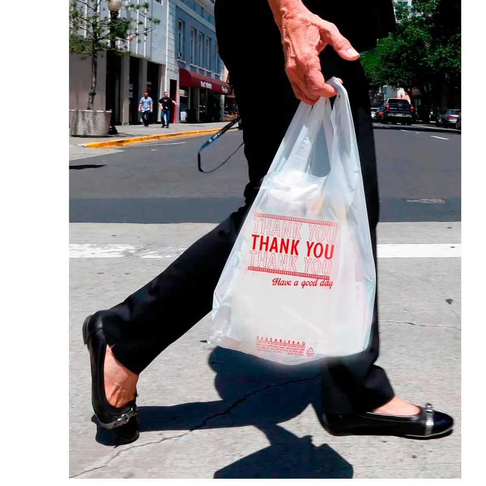 400 Thank You Retail Plastic Bags Recyclable Grocery Bag Supermarket Shopping