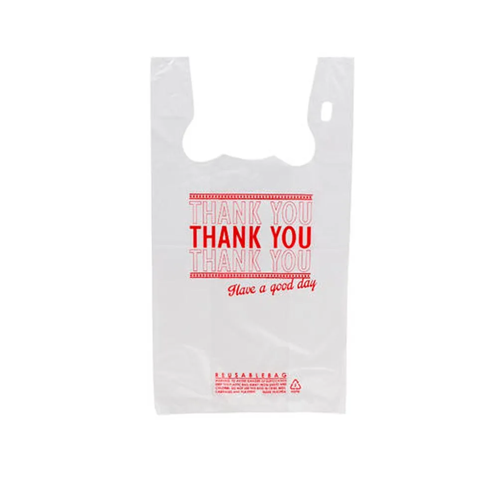 400 Thank You Retail Plastic Bags Recyclable Grocery Bag Supermarket Shopping