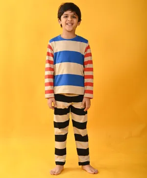 BLUE STRIPE LONG SLEEVE PYJAMA SET - FOREVER