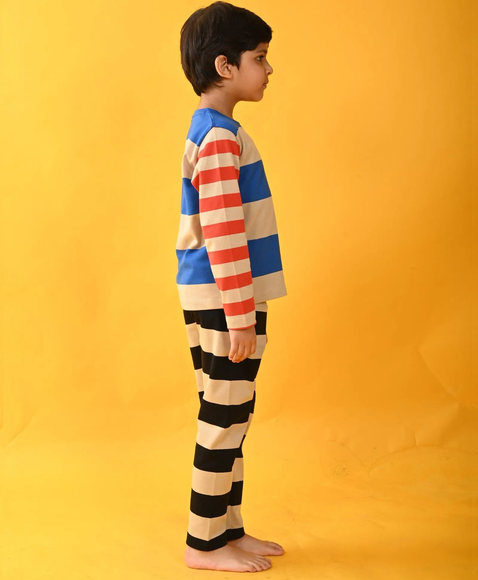 BLUE STRIPE LONG SLEEVE PYJAMA SET - FOREVER