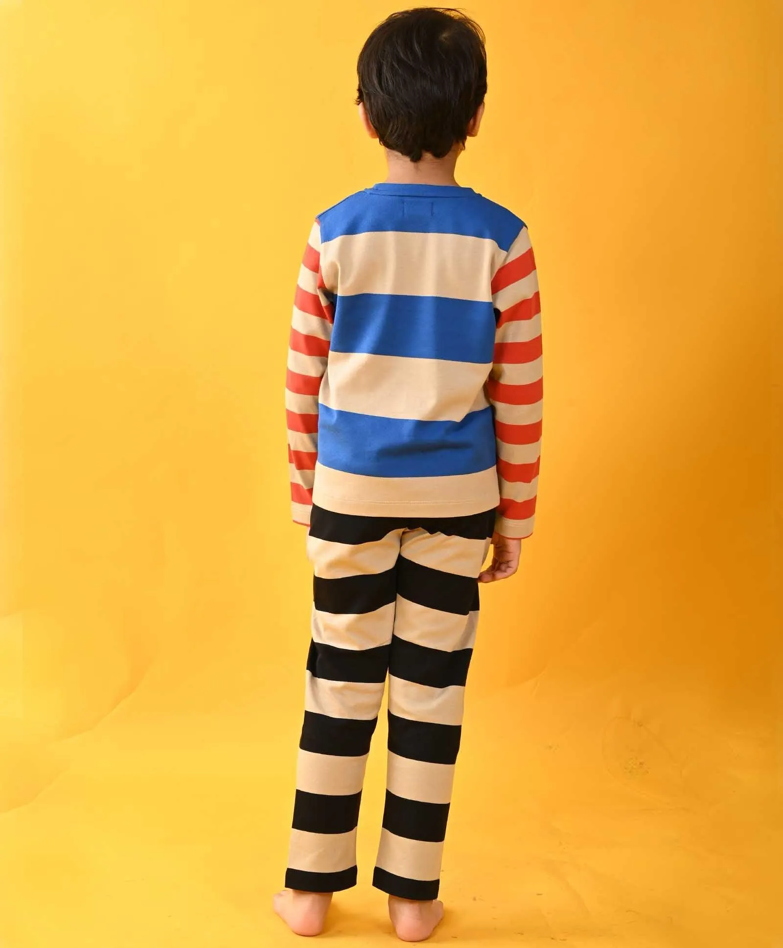 BLUE STRIPE LONG SLEEVE PYJAMA SET - FOREVER