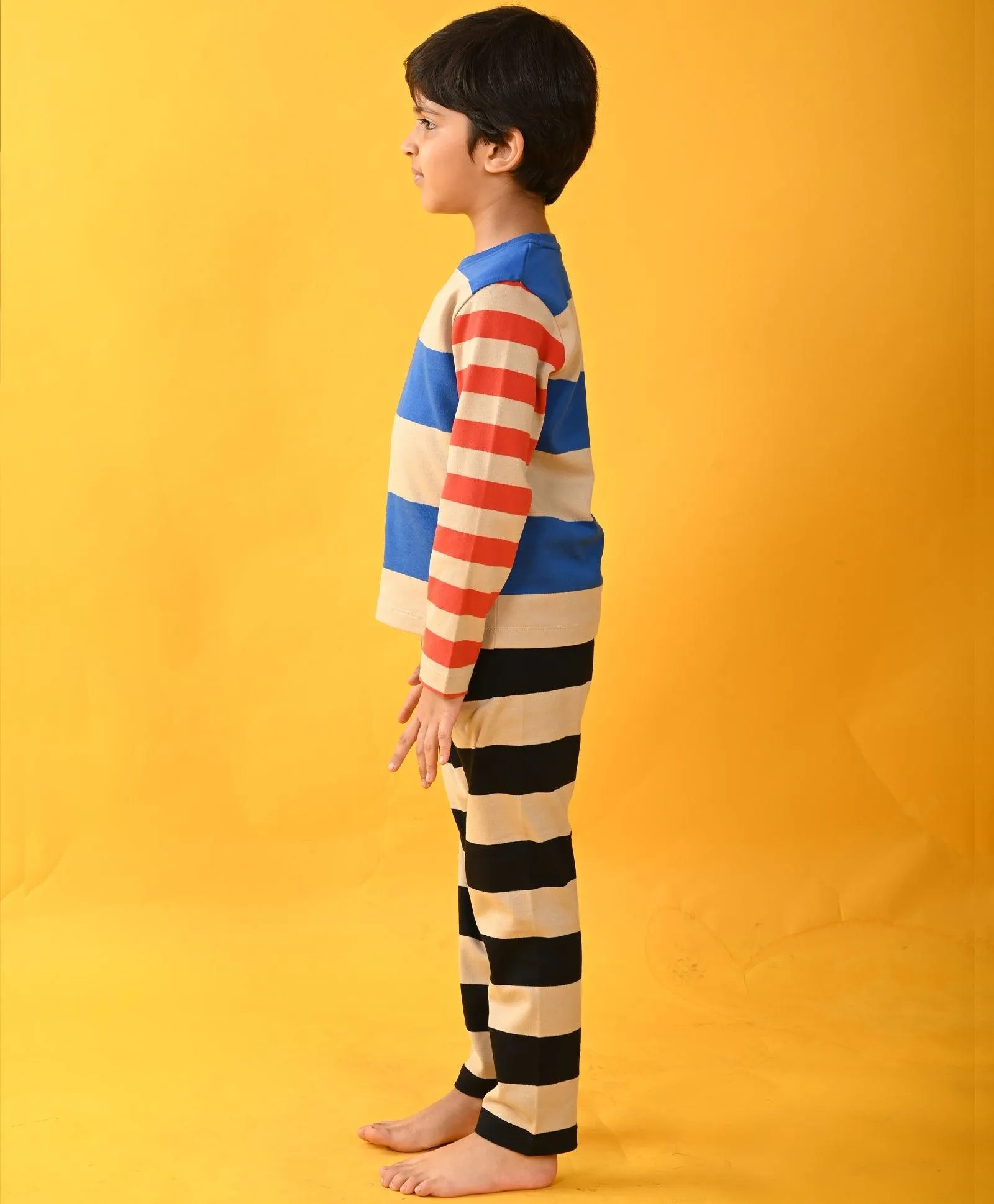 BLUE STRIPE LONG SLEEVE PYJAMA SET - FOREVER