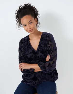 Crew Clothing Dorothy Velvet Devore Top