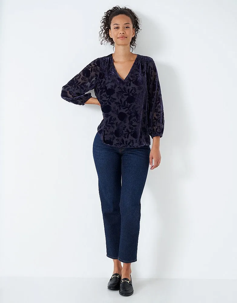 Crew Clothing Dorothy Velvet Devore Top