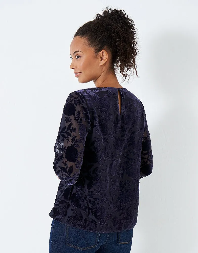 Crew Clothing Dorothy Velvet Devore Top