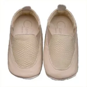 Czarque Beige Snake Baby Loafers