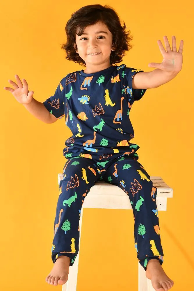DINOSAUR FUN NAVY PYJAMA  SET