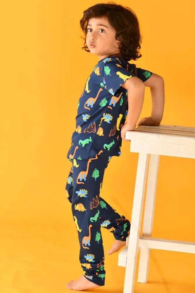DINOSAUR FUN NAVY PYJAMA  SET