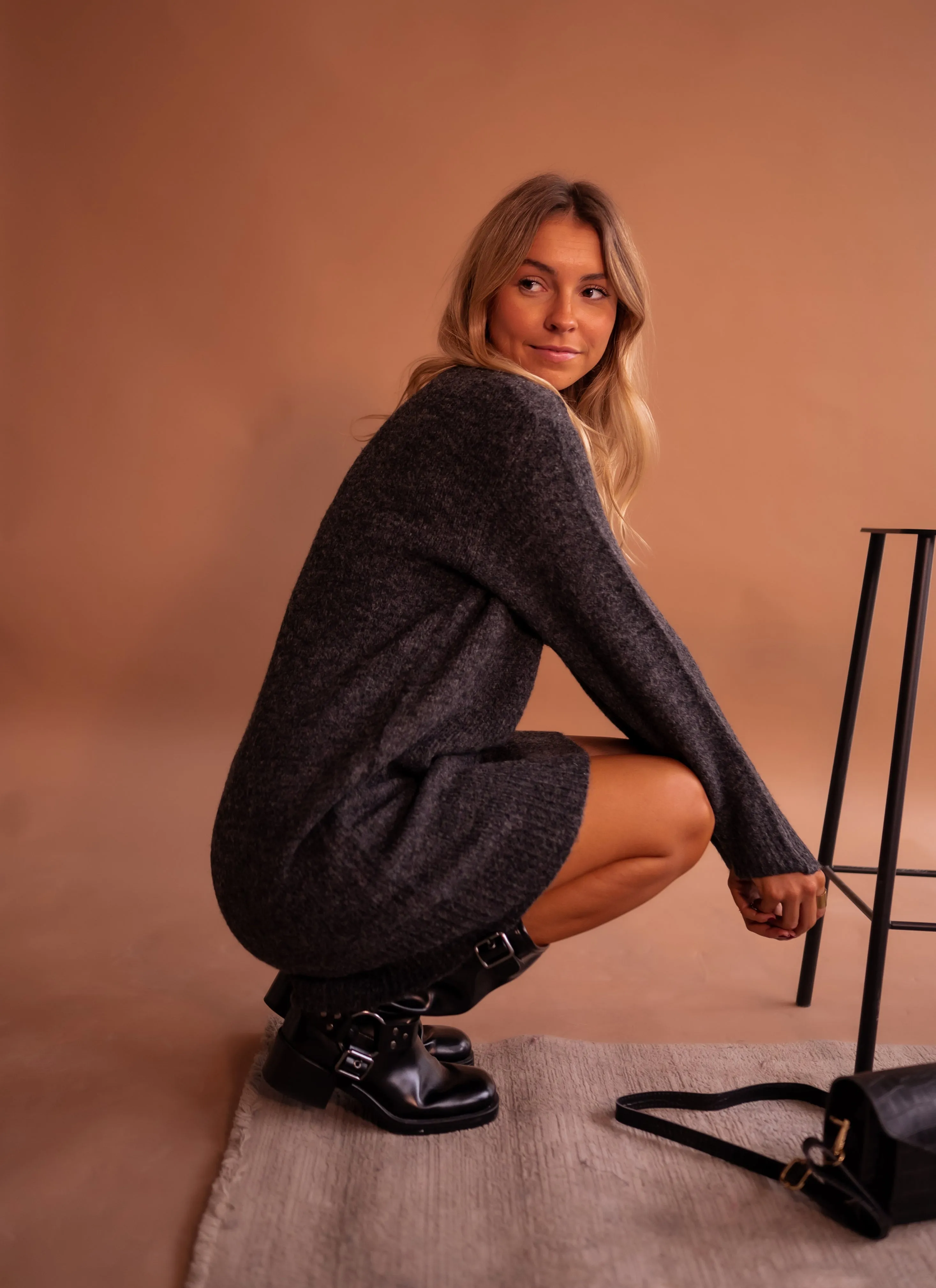Grey Mariam Sweater Dress