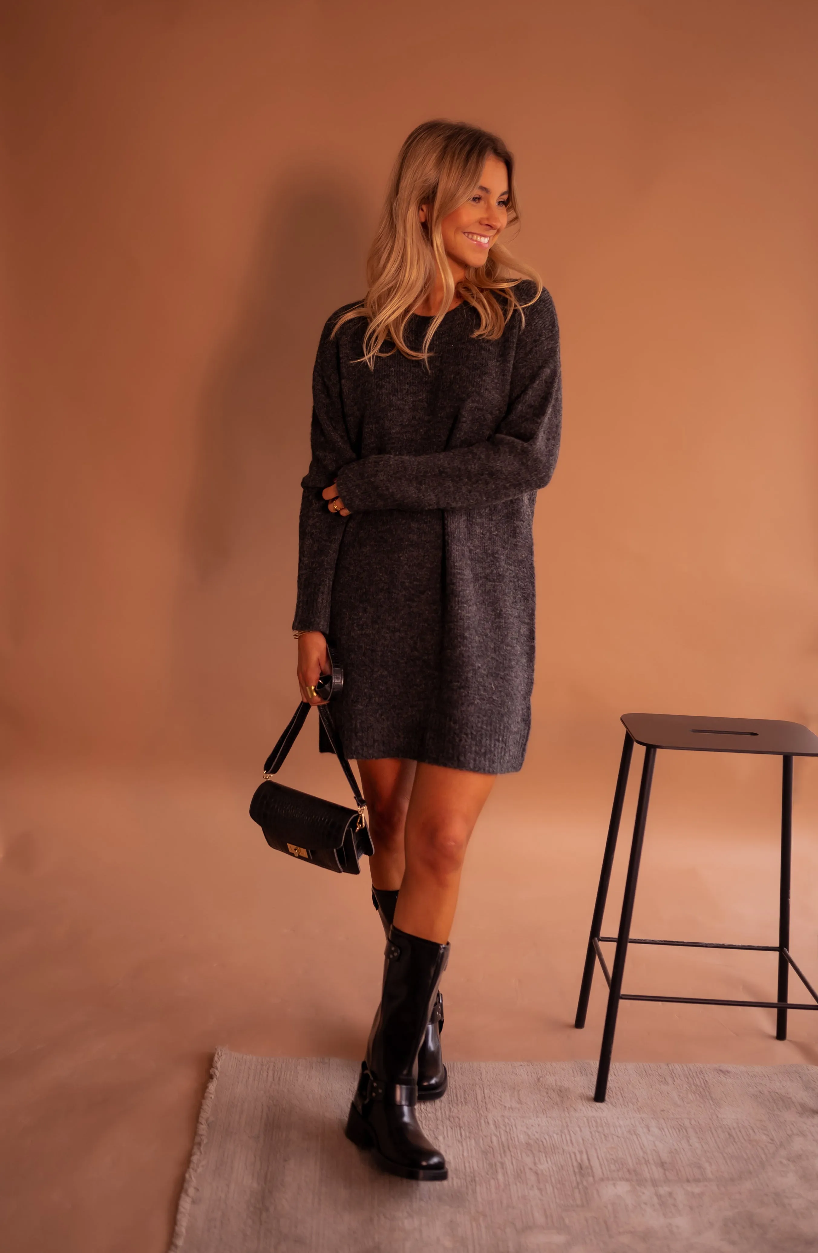 Grey Mariam Sweater Dress
