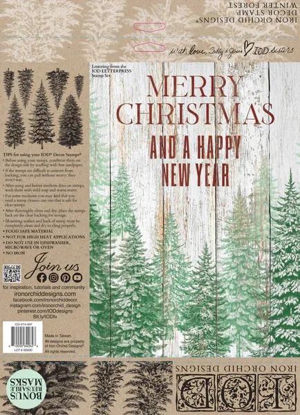 IOD - Winter Forest Decor Stamp - (12"x12") 2024 Holiday Release - Limited Edition