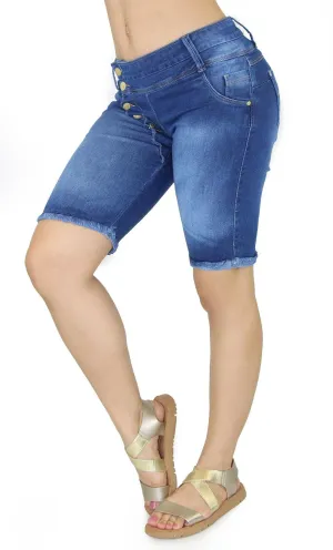 Last One!! 18450 Maripily Womens Bermuda Destroyed Denim