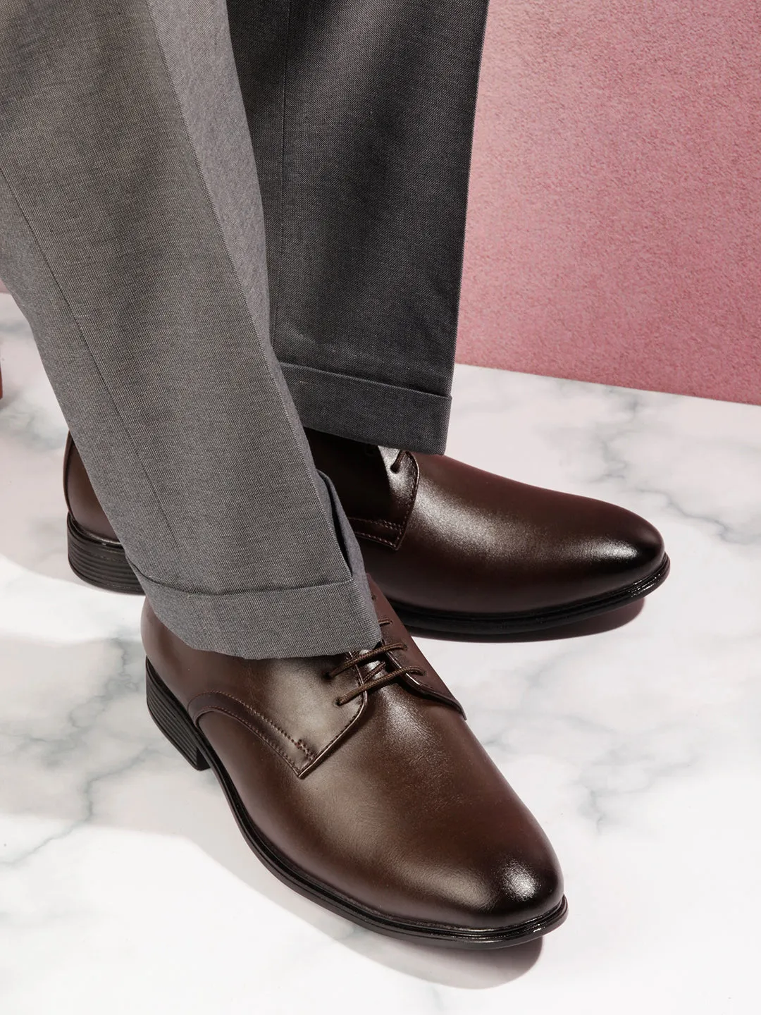 Men's Brown Regular Toe Lace Up Formal (IX1076)