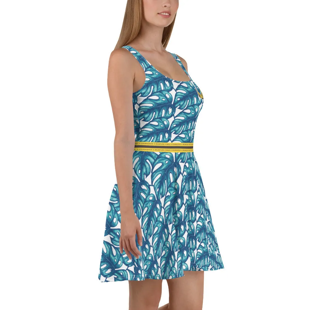 Rotten Banana Clothing Skater Dress Aqua Blue