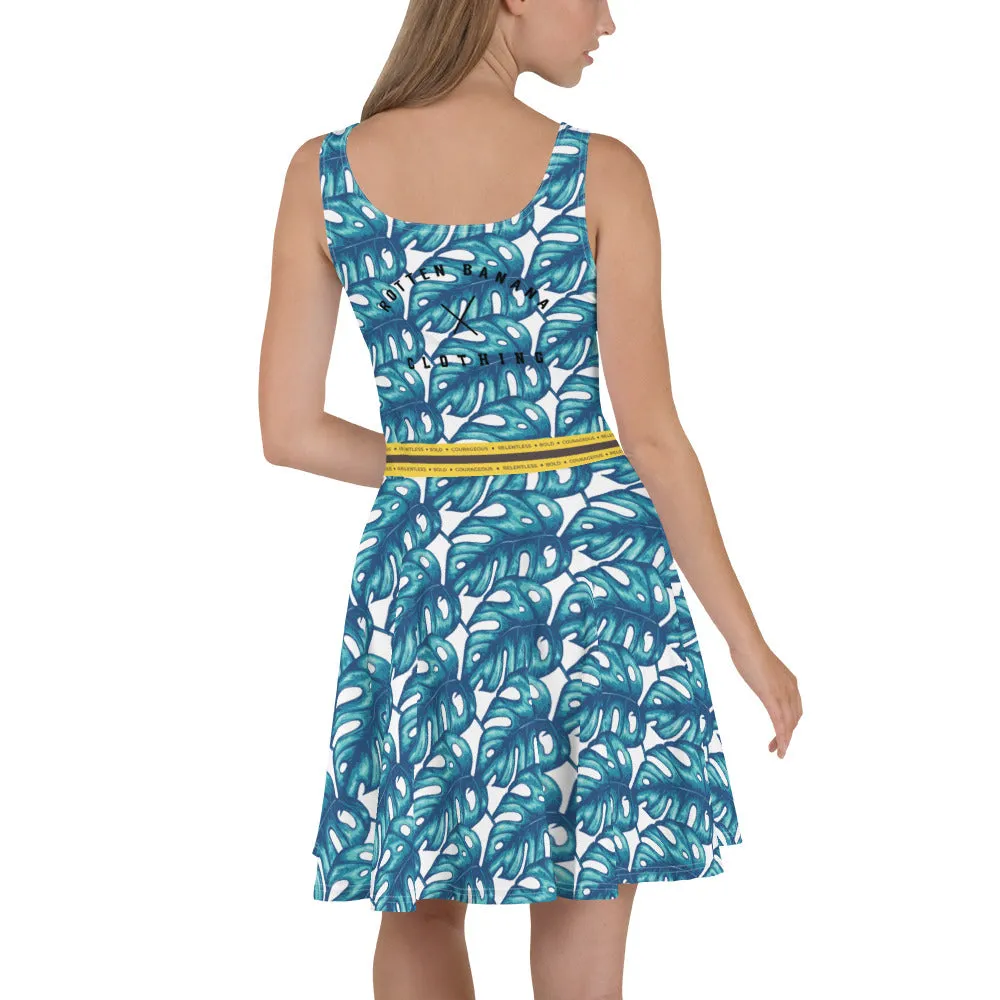 Rotten Banana Clothing Skater Dress Aqua Blue