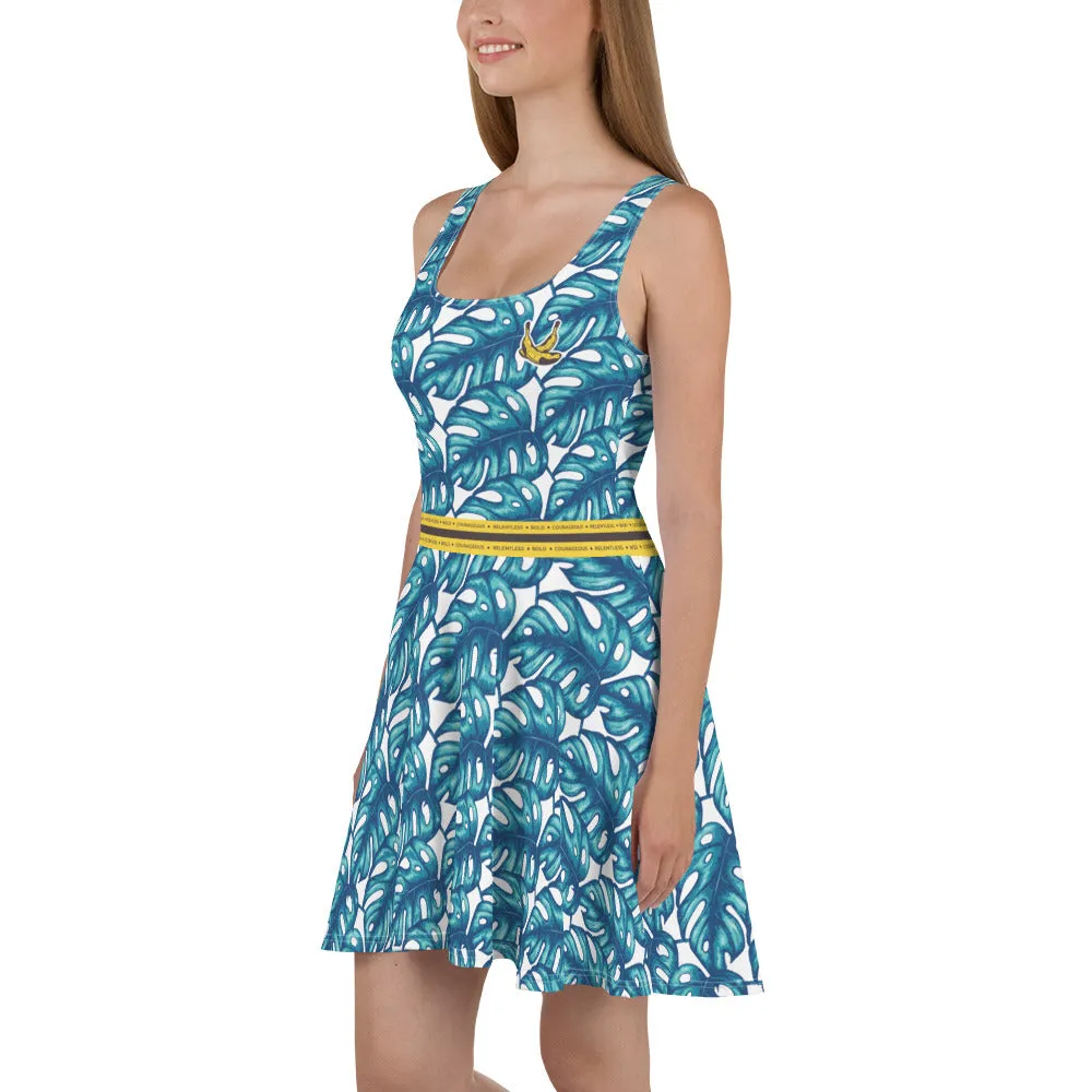 Rotten Banana Clothing Skater Dress Aqua Blue